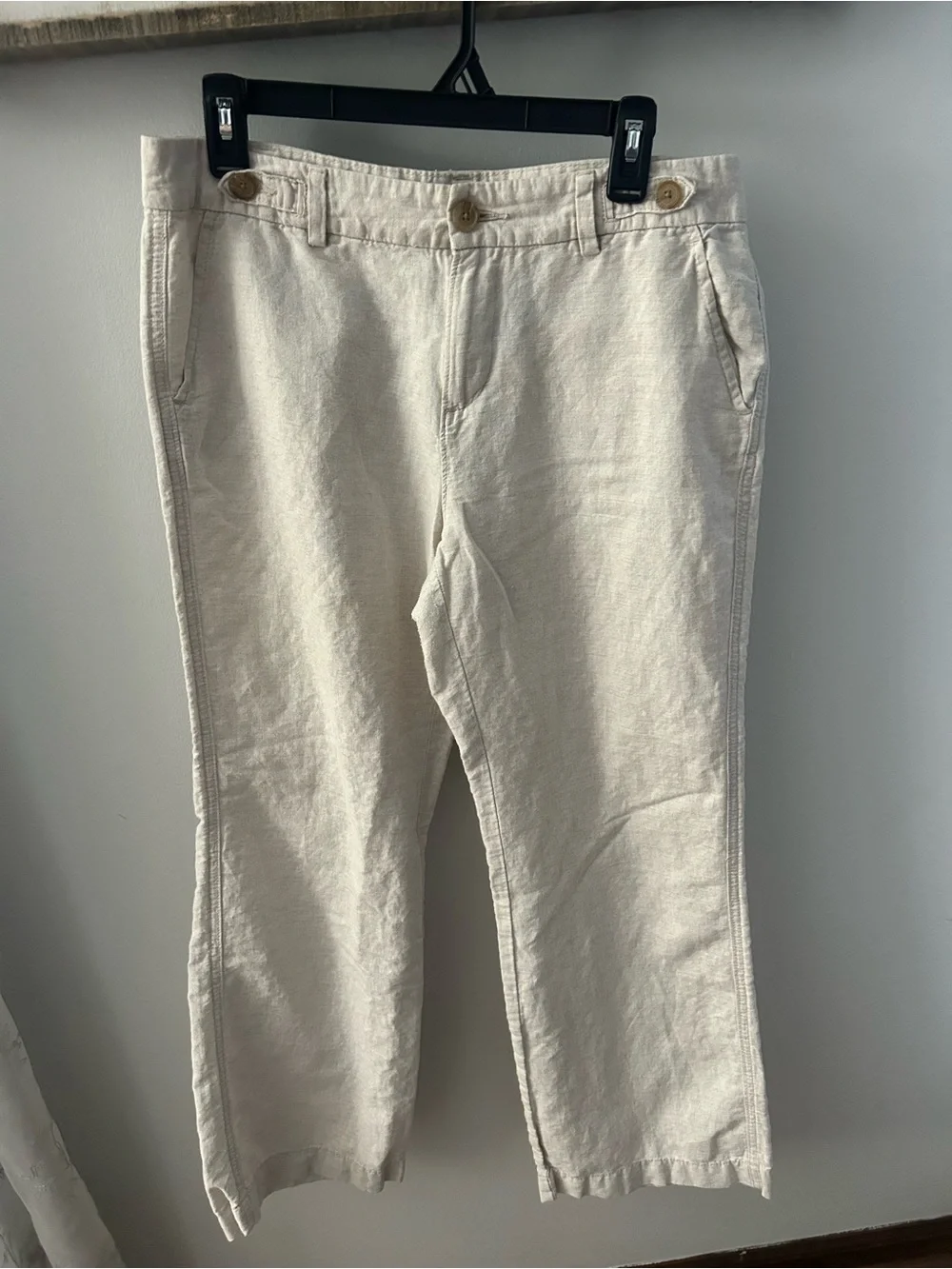 Banana Republic Linen-Blend Chinos in Light Cream